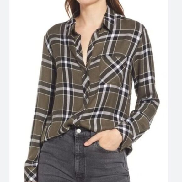 RAILS NWT Hunter Plaid Button Down in Kalamata Black Size XS - Picture 2 of 10
